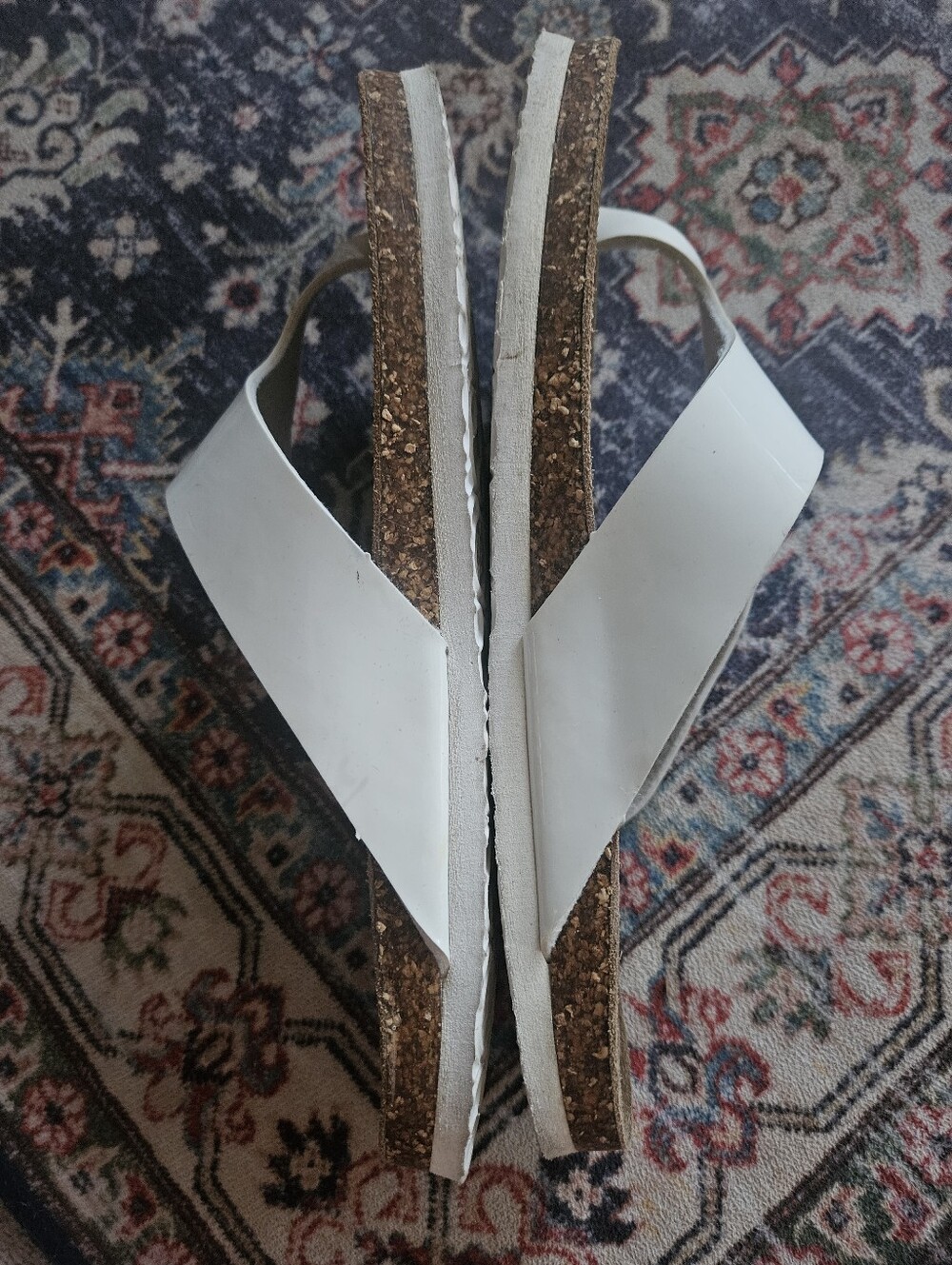 Softmoc White Cork Sandals. 10 - Picture 3 of 6